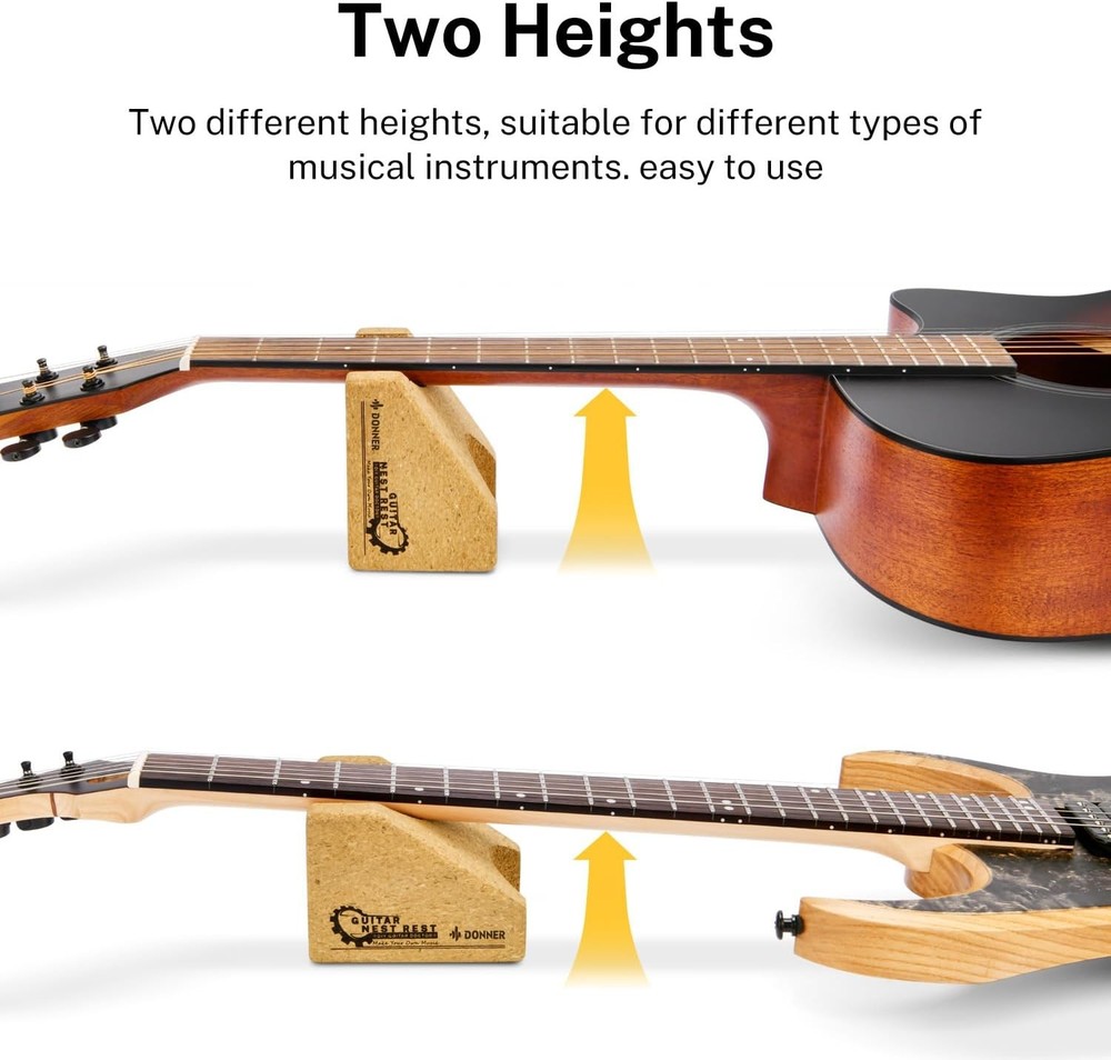 Donner Guitar Neck Rest Cradle, Bench Support Pillow for String...