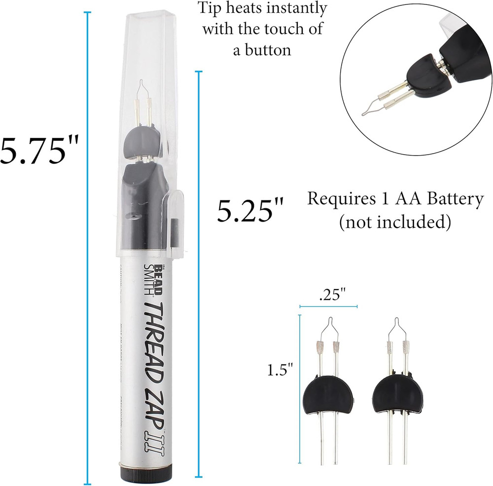 Thread Zap - 5.25” Thread Burner - plus 2 Pack Replacement Tips Included - Tr...