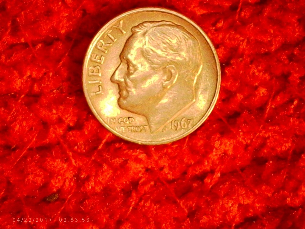 1967 Roosevelt Dime. No Mint Mark with Multiple Errors