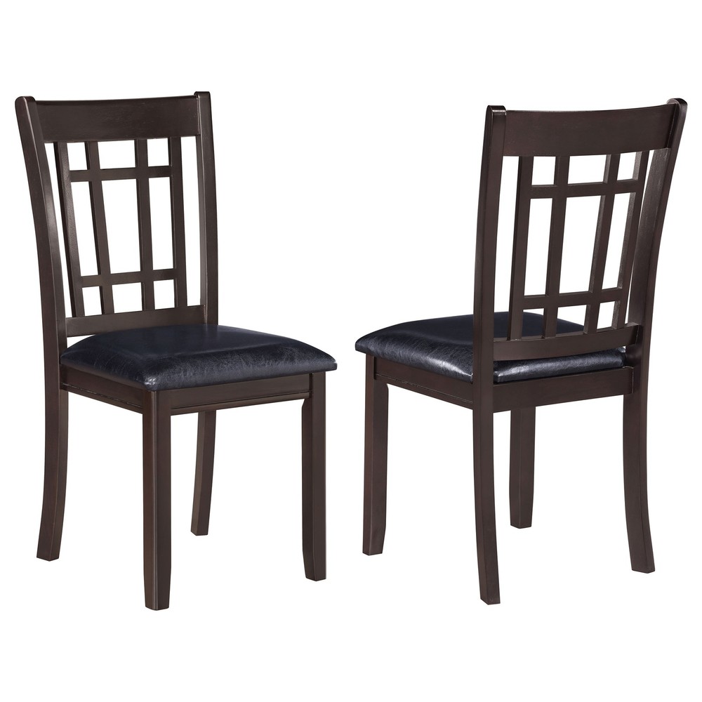 Espresso and Black Lattice Back Side Chairs