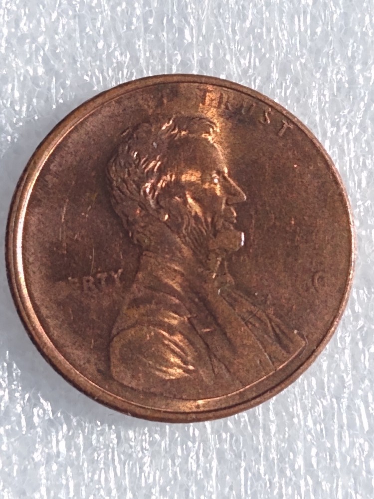 2000 Penny struck through massive grease, date, Cracked Die Error etc.