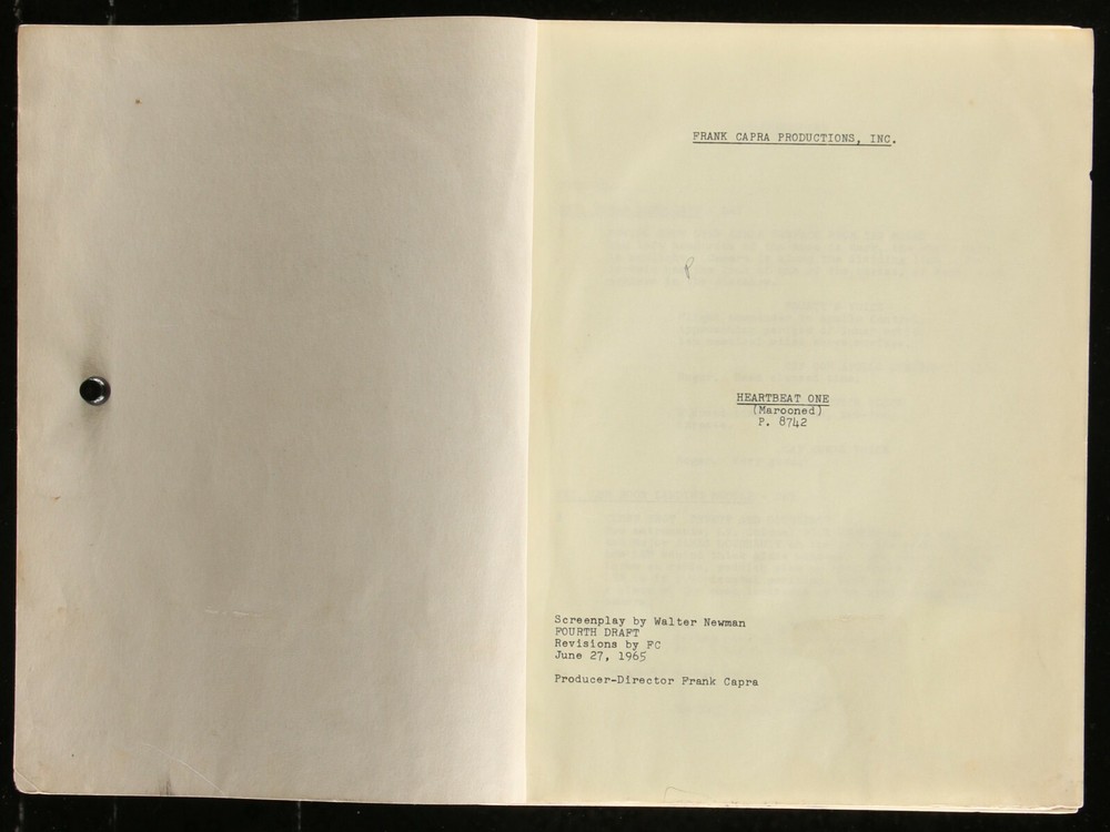 MAROONED Original Movie Script 1965 FRANK CAPRA VERSION SF Thriller Gregory Peck