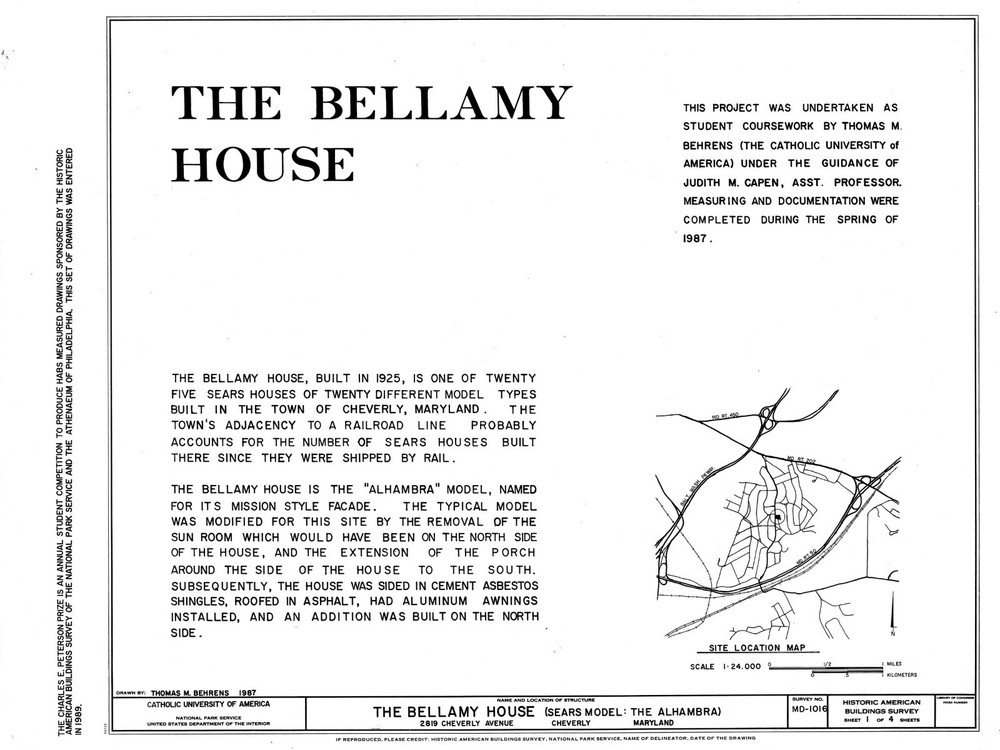 1925 Sears House Mission Style home plan, 4 bedrooms printed architectural plans