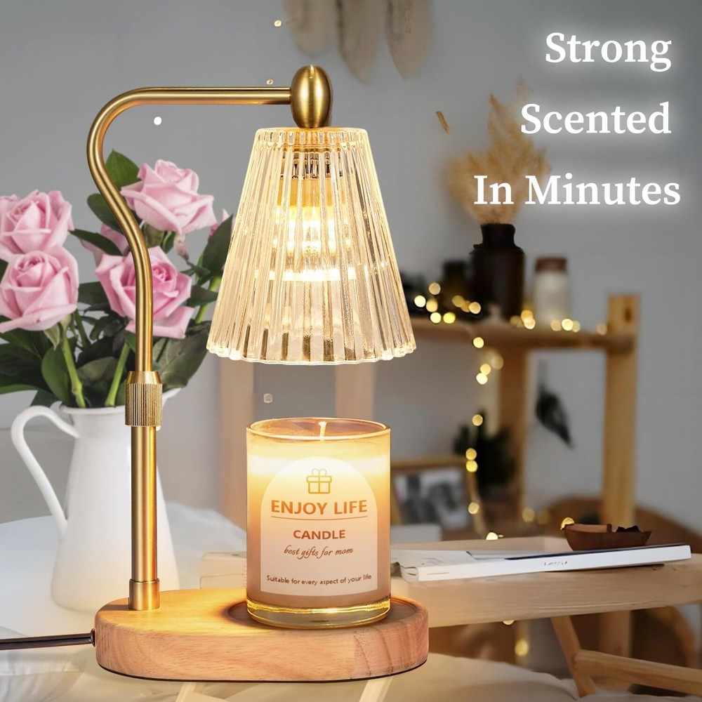 Hearth Lamp with Timer Dimmer, Height Adjustable, Vintage Home Decoration