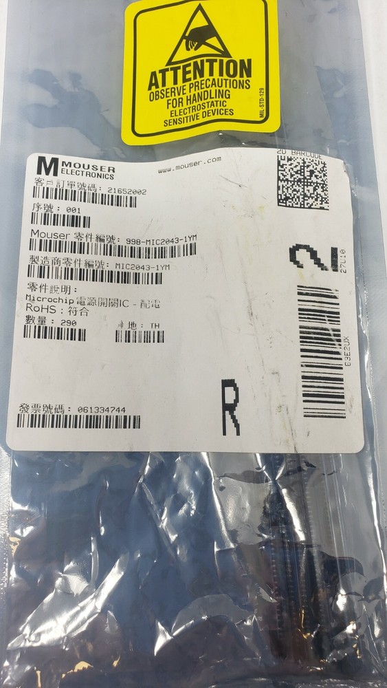 Mouser Electronics MIC2043-1YM Power Switch N-Channel 290ct