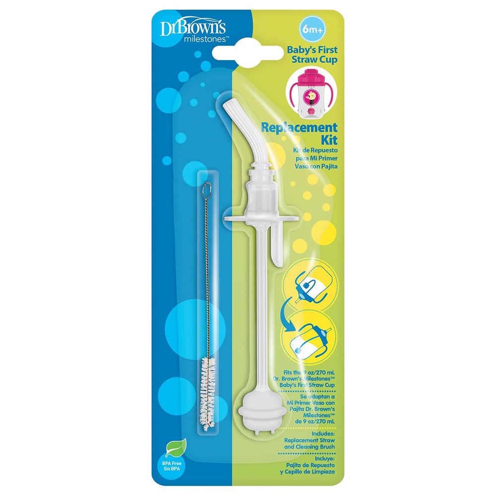 Dr. Brown's Baby's First Straw Cup Replacement Kit 9.1 Ounces, White