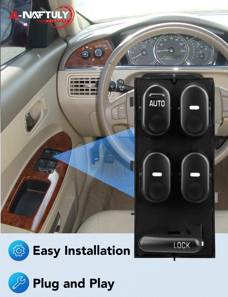 A-NAFTULY Driver Side Master Power Window Switch Replacement fits for Black