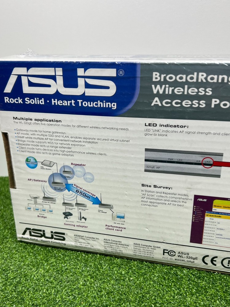 NEW Asus WL-320gE BroadRange Wireless Access Point Bridge Repeater Gateway