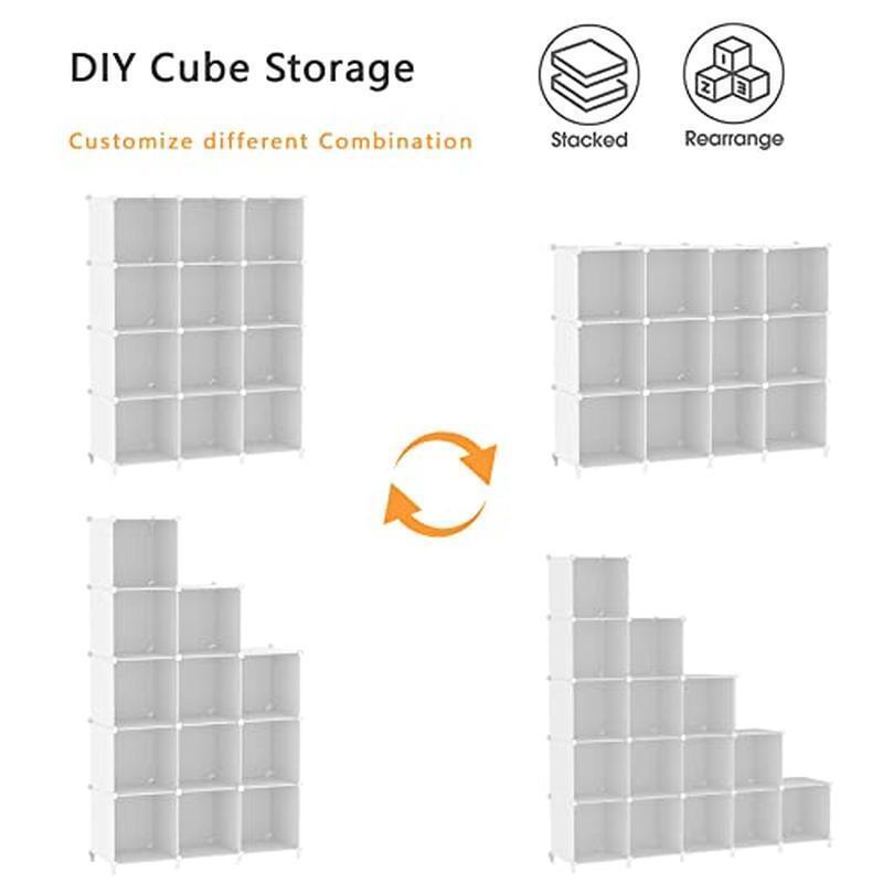 12 Cube Storage Organizer DIY Plastic Shelves Sturdy Multi-purpose Stackable New