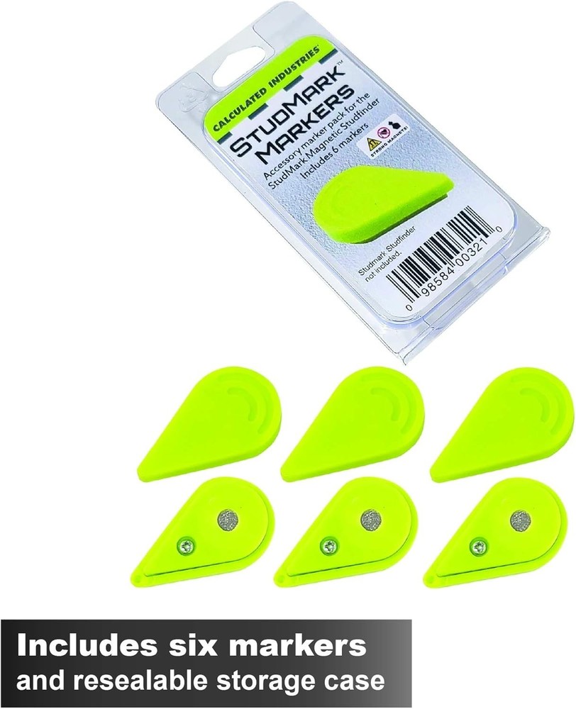 Compact 6-Piece StudMark Replacement Markers - Effortless Stud Location Tracking