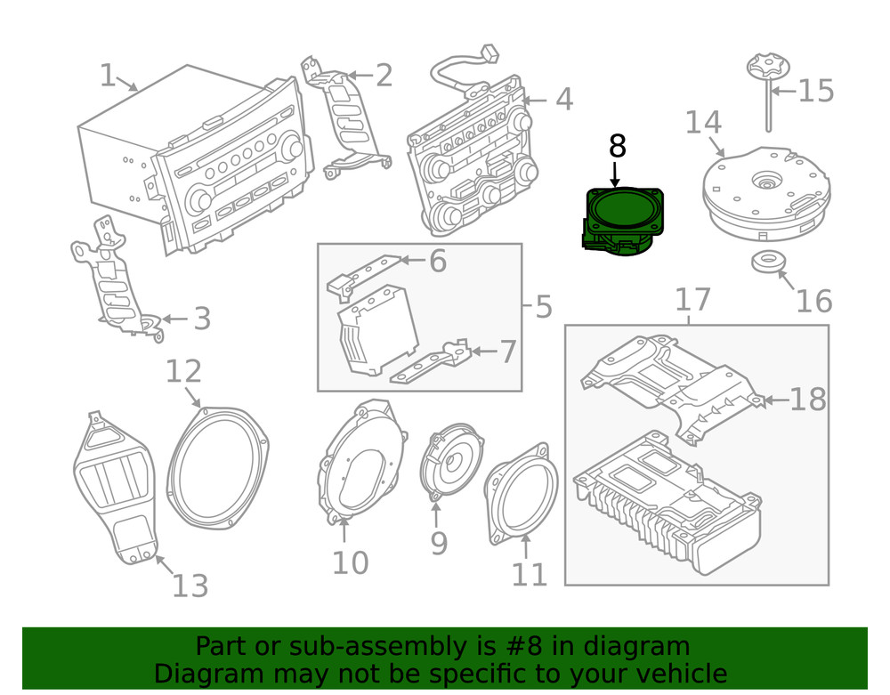 Genuine Nissan Inst Panel Speaker 28152-1AA0A