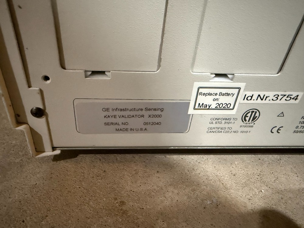 Kaye GE Sensing Model 2000 X2000 Validator