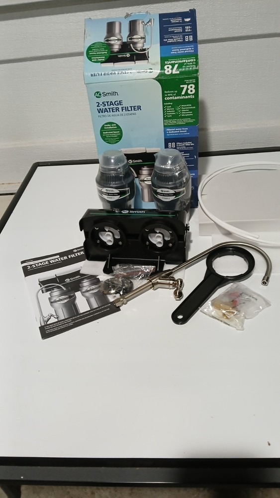 AO Smith 2 Stage Carbon Block Under Sink Water Filtration System Model AO-US-200