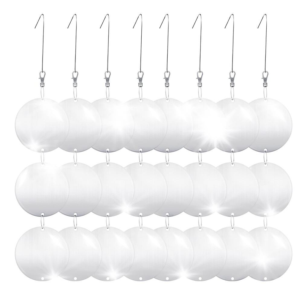 Reflective Bird Scare Discs Set, 24PCS Large Double-Sided Bird Deterrents for...