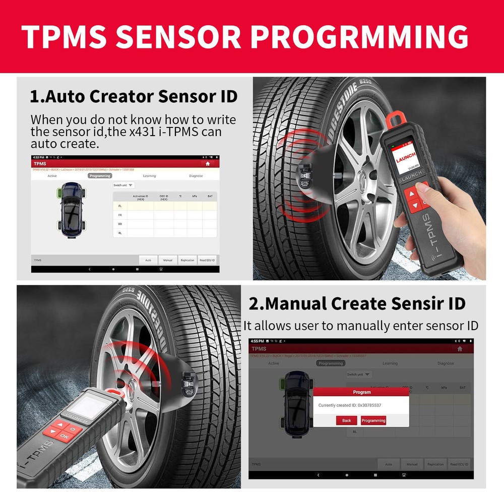 Launch i-TPMS TPMS Service Tool Binded with X-431 Scanner and the i-TPMS APP