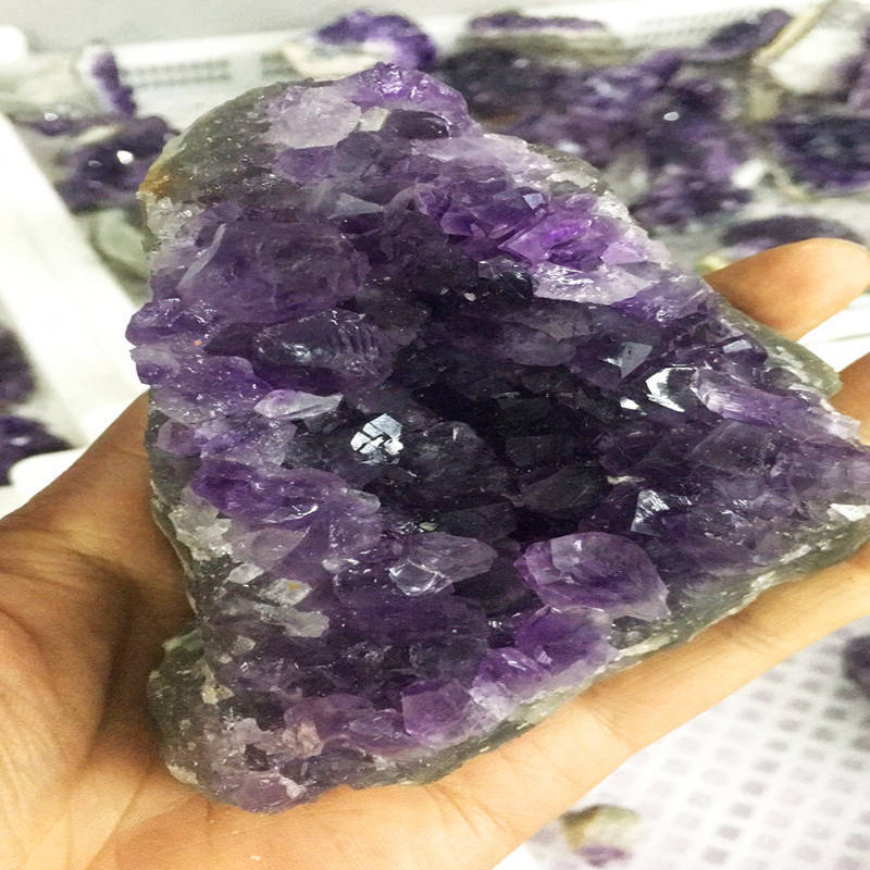 Natural Quartz Amethyst Cluster Crystal Geode Druzy Chakra Healing Ore Specimens