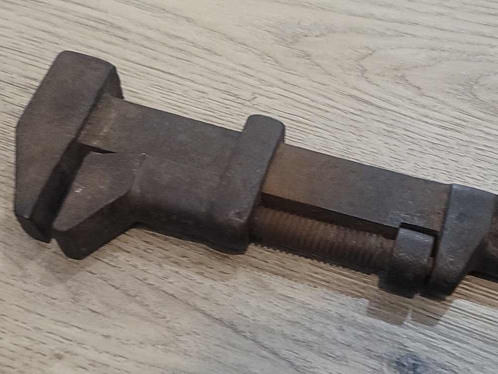 antique 12” Adjustable Monkey Wrench READ !!!