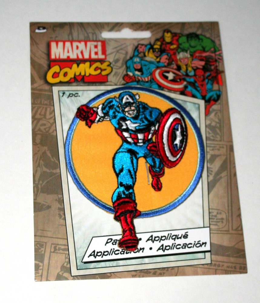 Official Marvel Comics Captain America Iron-On Cloth Jacket Patch New in Package