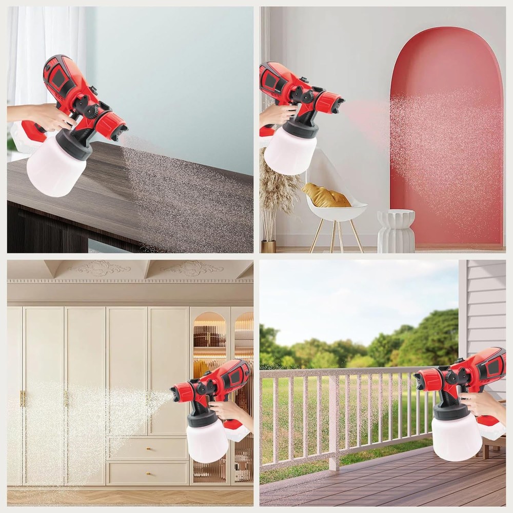 Battery Paint Spray System,with Removable 1000 ml Paint Bucket