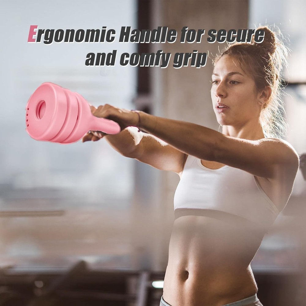 Ergonomic Adjustable Kettlebells: 5, 8, and 12lbs for Space-Saving Workouts