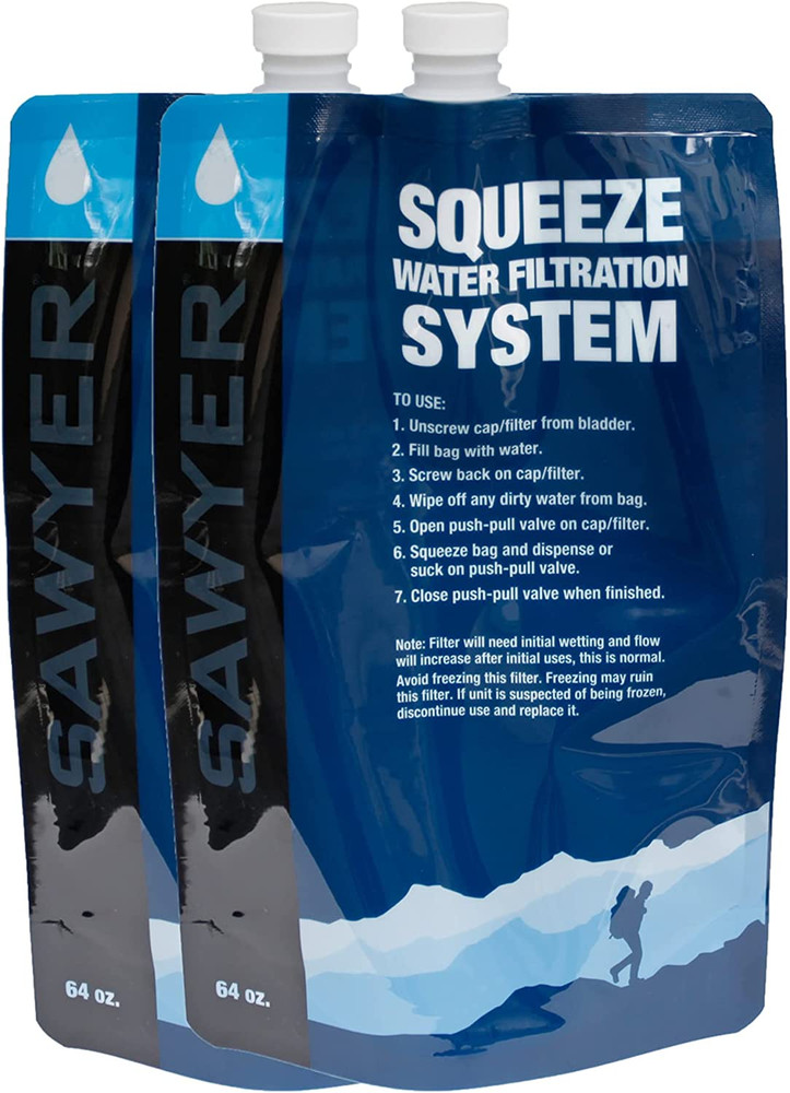 Squeezable Pouches for Squeeze Water Filtration System