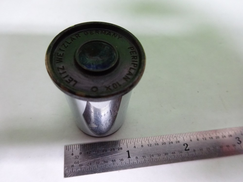 MICROSCOPE LEITZ GERMANY EYEPIECE OCULAR YELLOW FILTER 10X OPTICS AS IS #2B-E-21