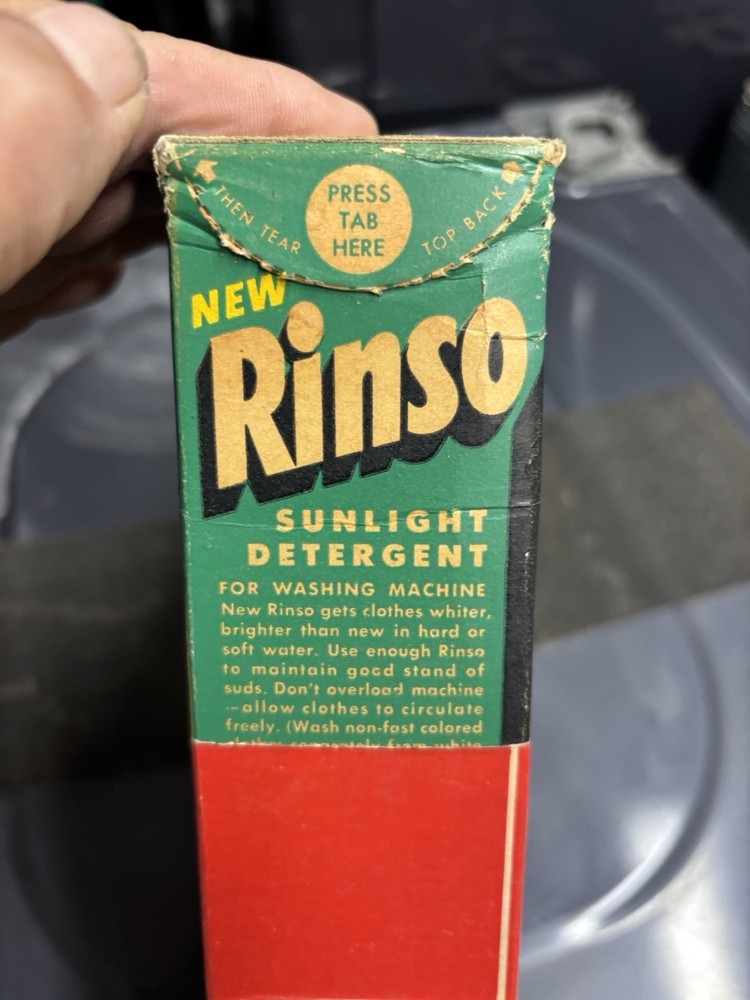 1950’s Vintage Rinso detergent box sunlight Full Unopened