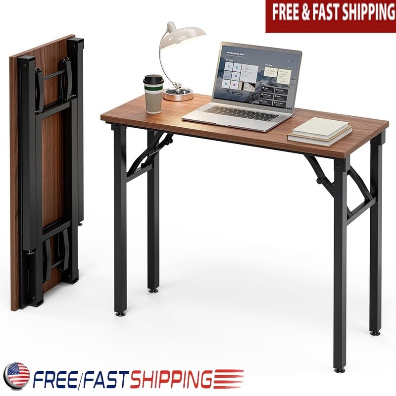 Folding Desk Compact No Tools Needed Easy Setup Heavy-Duty Stable Surface New