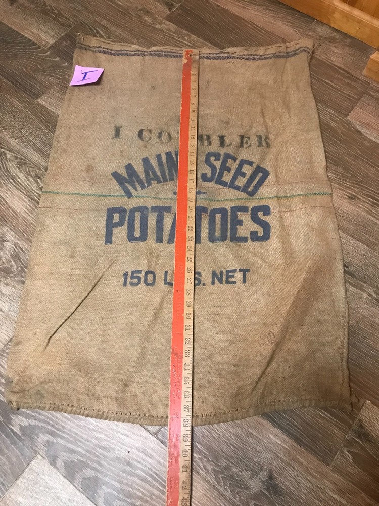 Vintage Maine Seed Potatoes burlap empty sack