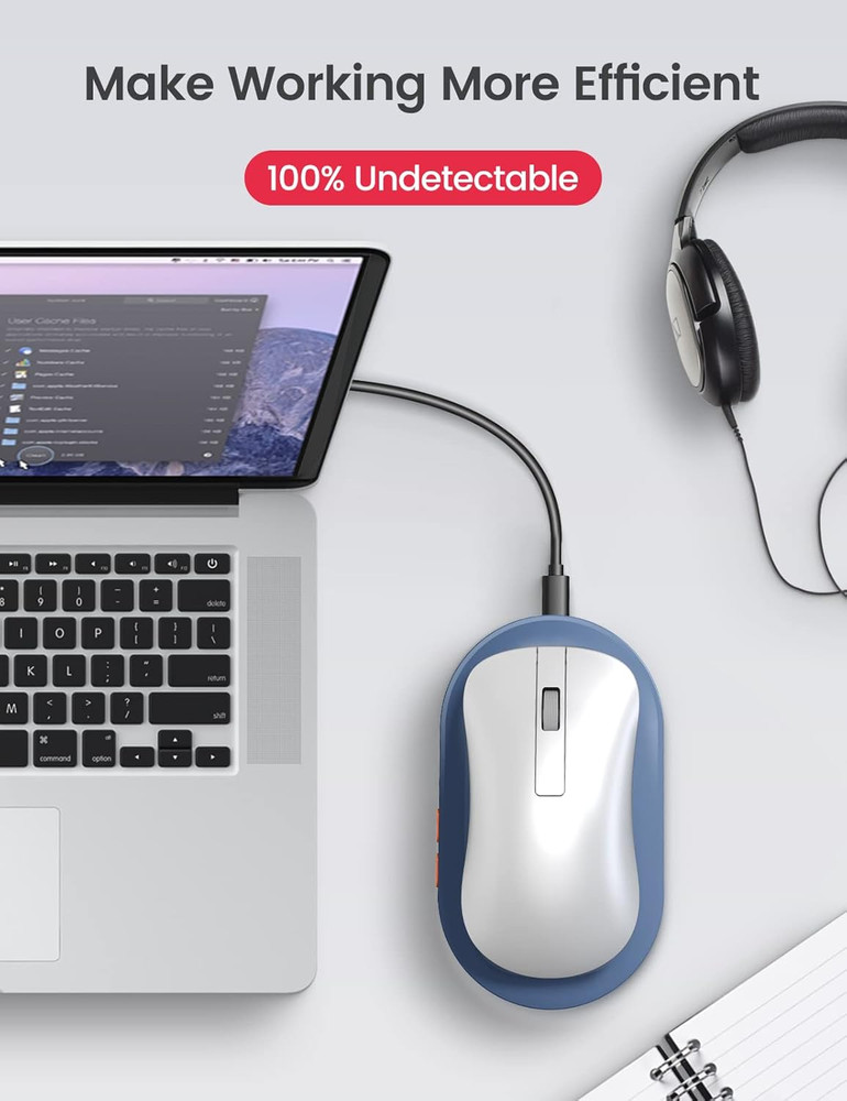 Ultra Slim Mouse Mover, Air 3 Mouse Jiggler with Adjustable Interval Timer, Unde