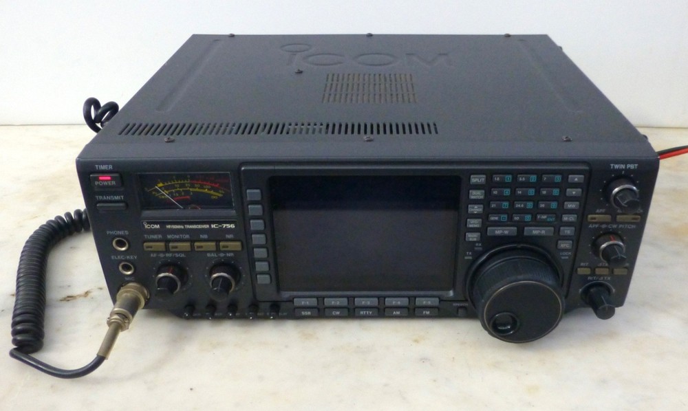 Nice, Working Icom IC-756 Transceiver with Computer Mod, Microphone and Papers