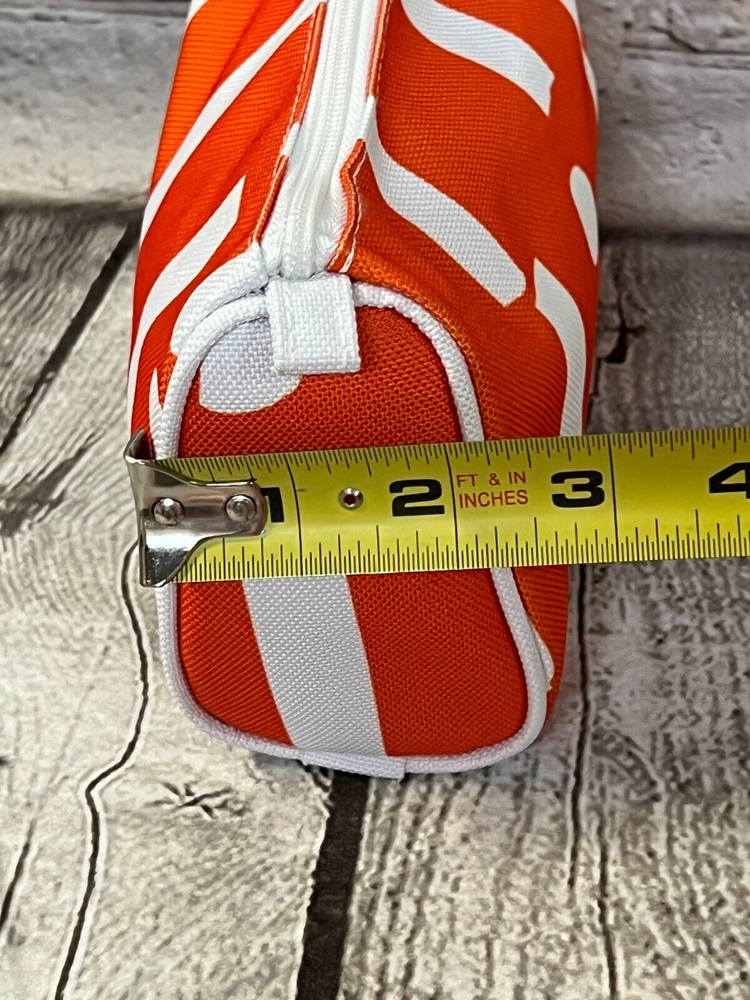 Clinique orange & white makeup bag with mirror - New