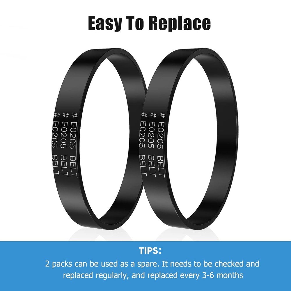 Replacement E0205 Vacuum Belt for Eureka PowerSpeed Lightweight 2-Pack
