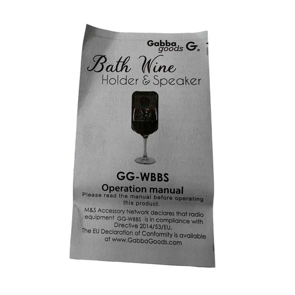 Gabba Goods Bath Wine Holder & Speaker Bluetooth White