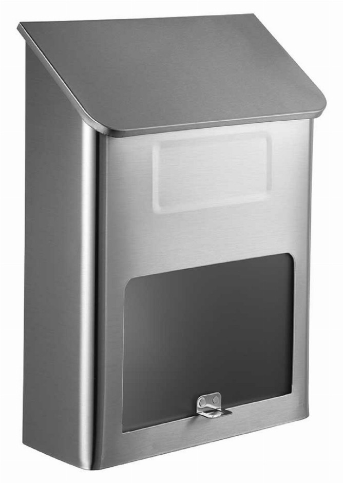 Metros Mailbox, Stainless Steel With Window Silver