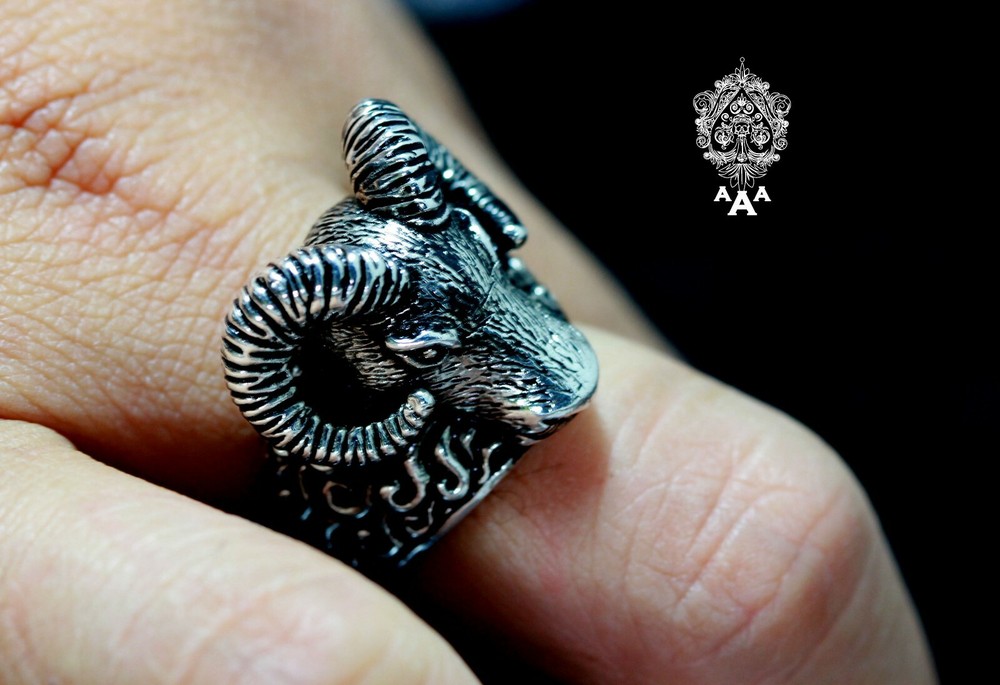 Ram Ring Ram's Head Ring Silver Ram Ring Viking Ram Jewelry 925 Silver