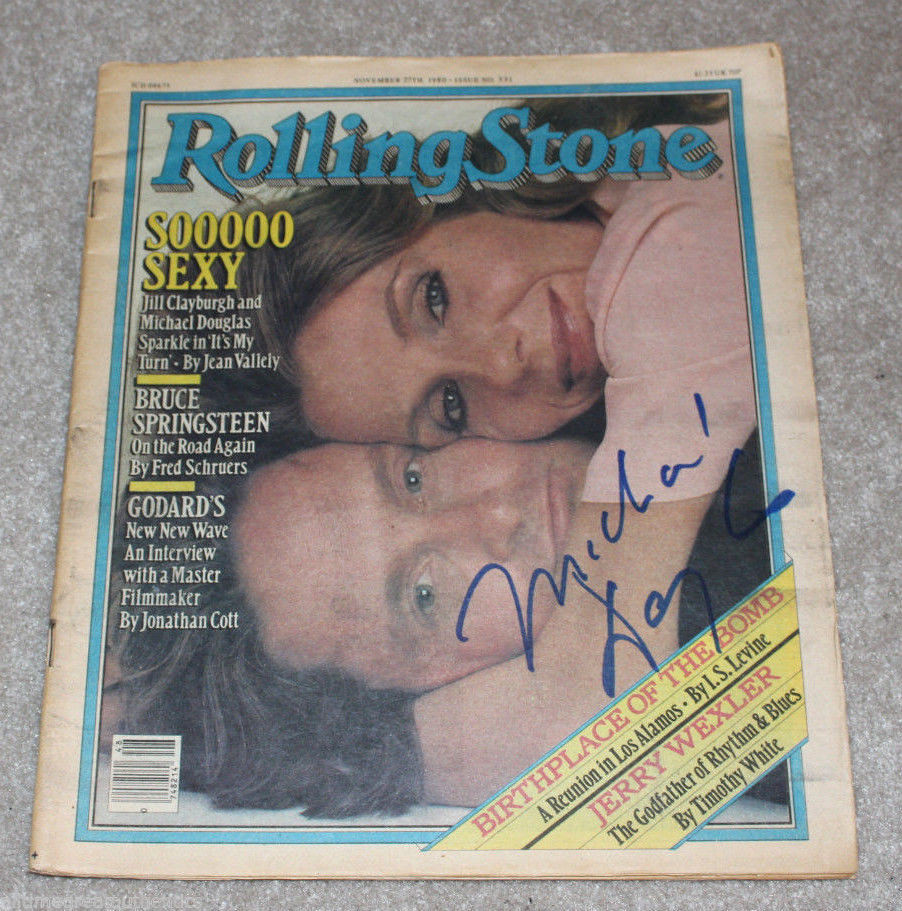ACTOR MICHAEL DOUGLAS SIGNED AUTHENTIC ROLLING STONE MAGAZINE w/COA WALL STREET