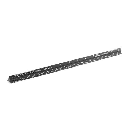 Alumicolor Architect Triangle Pocket Scale Ruler 6" Black Drafting School Office