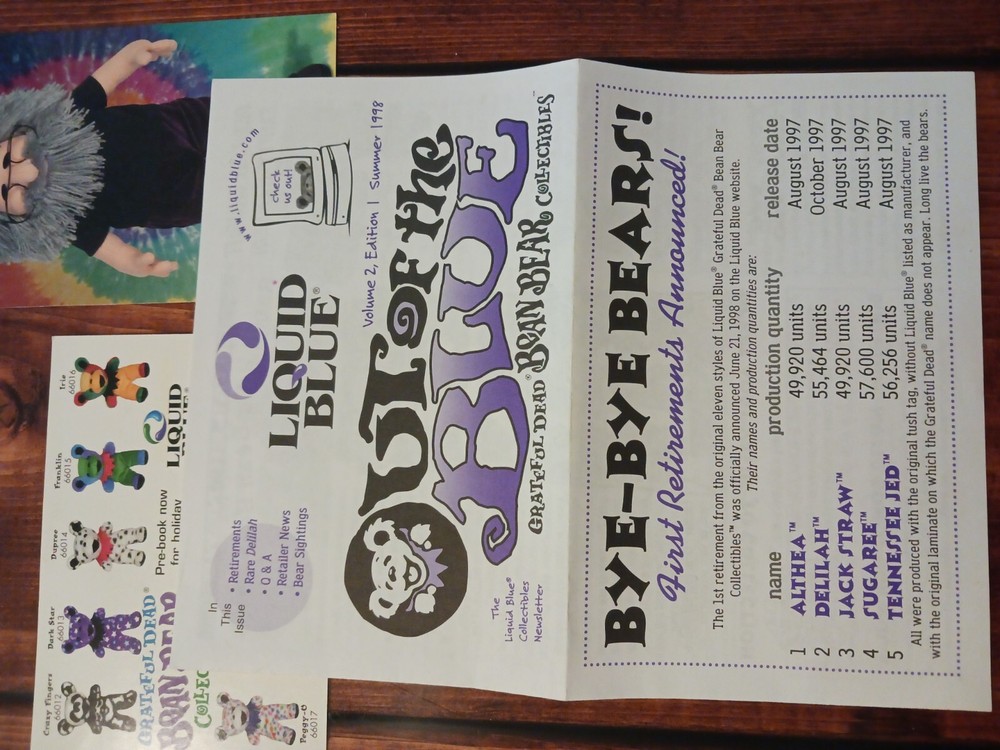 Grateful Dead Literature And Pamphlets For Plush Bears