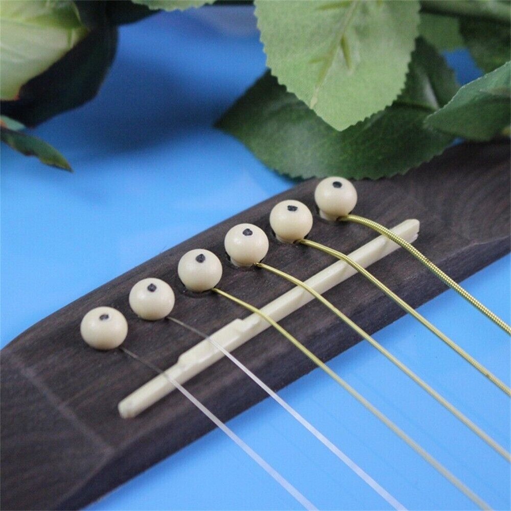 50PCS Black Acoustic Guitar Bridge Pins Plastic String End Peg Connector Rod