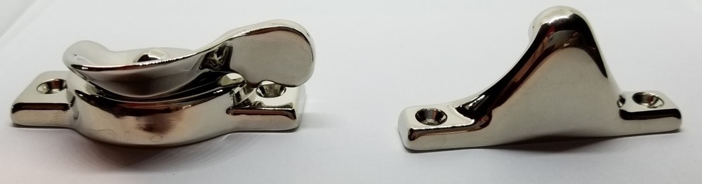 Decorative Solid Polished Nickel Heavy Spring Loaded Window Sash Lock Square new