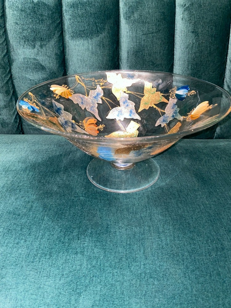 Decorated Glass Vase. Hand made. Signed