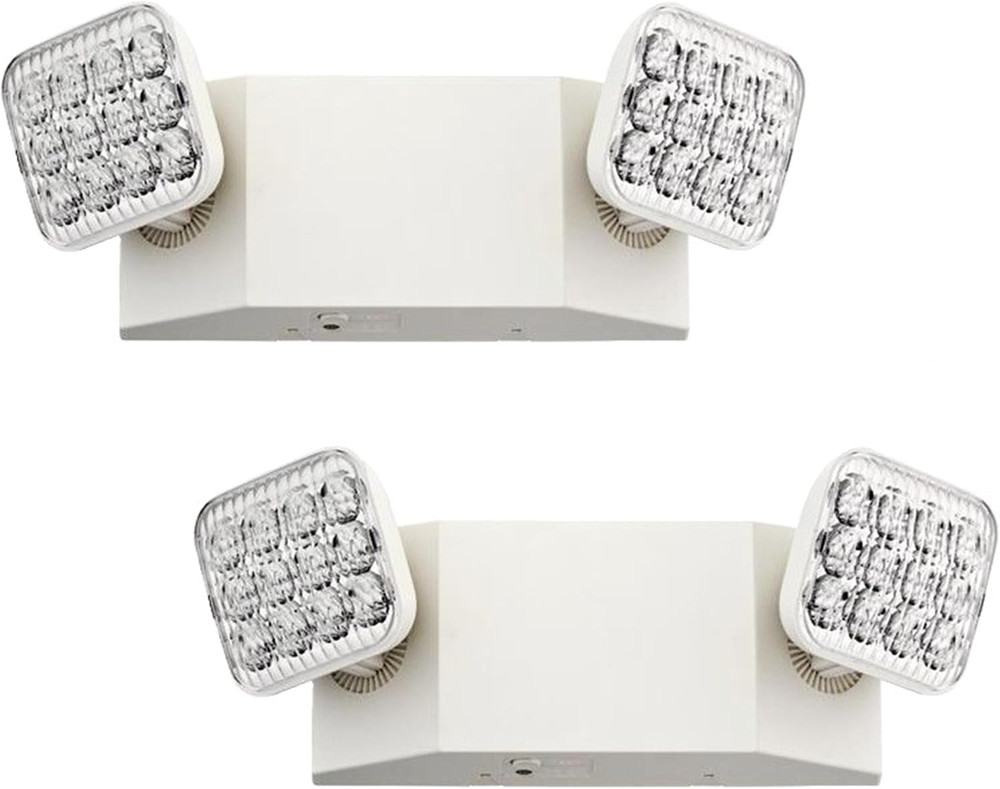 Basics LED Emergency Light, Dual Adjustable Heads, Wall Mount, Damp Rated, 90-Mi