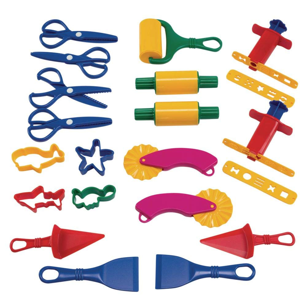 Plastic Clay & Dough Starter Playset in Storage Jar, 21 Pieces, Assorted, Class