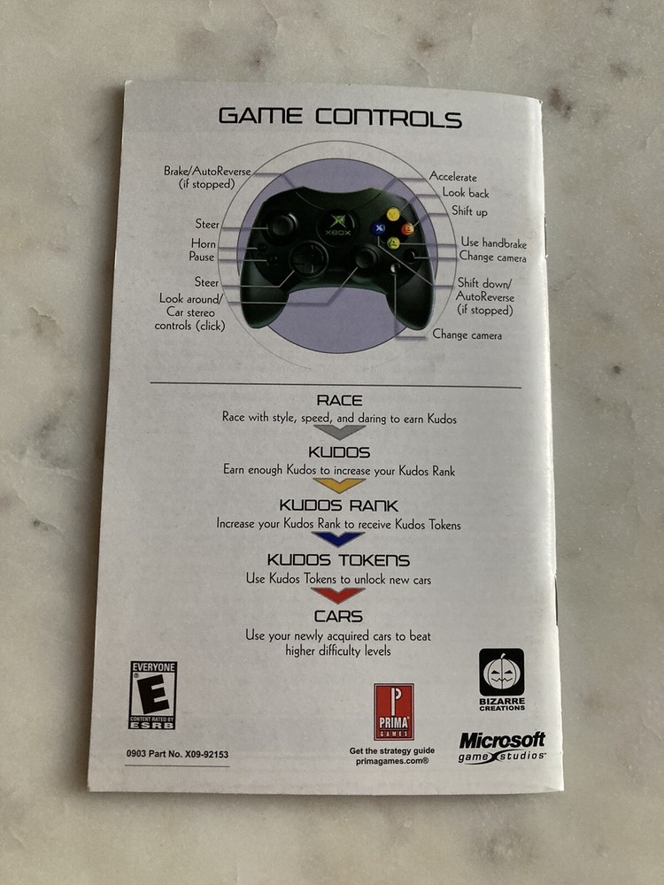 Project Gotham Racing 2 | Xbox | Manual