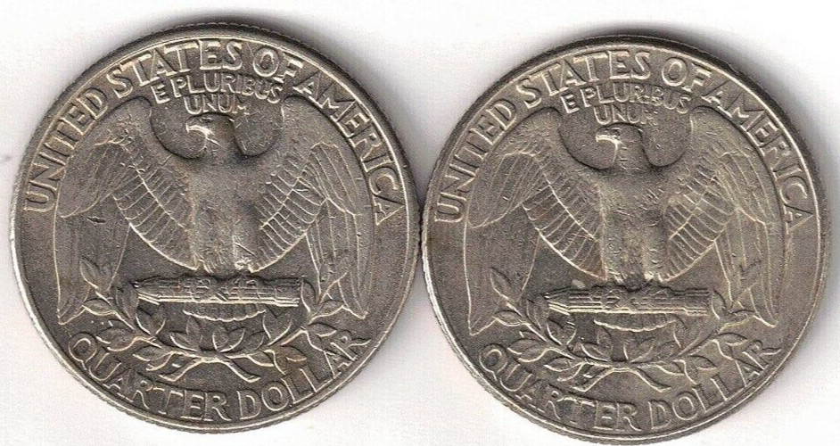 1996-D + P Circulated Two Washington Quarters!