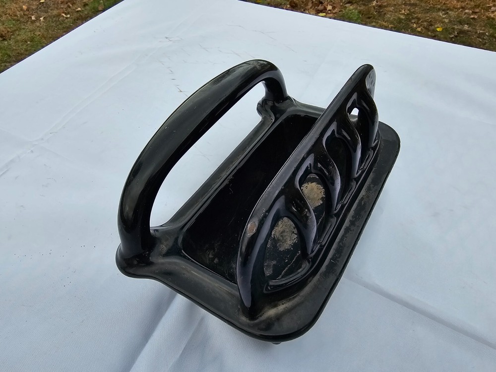 Rare!! Black Cast Iron Soap Dish In Wall!!