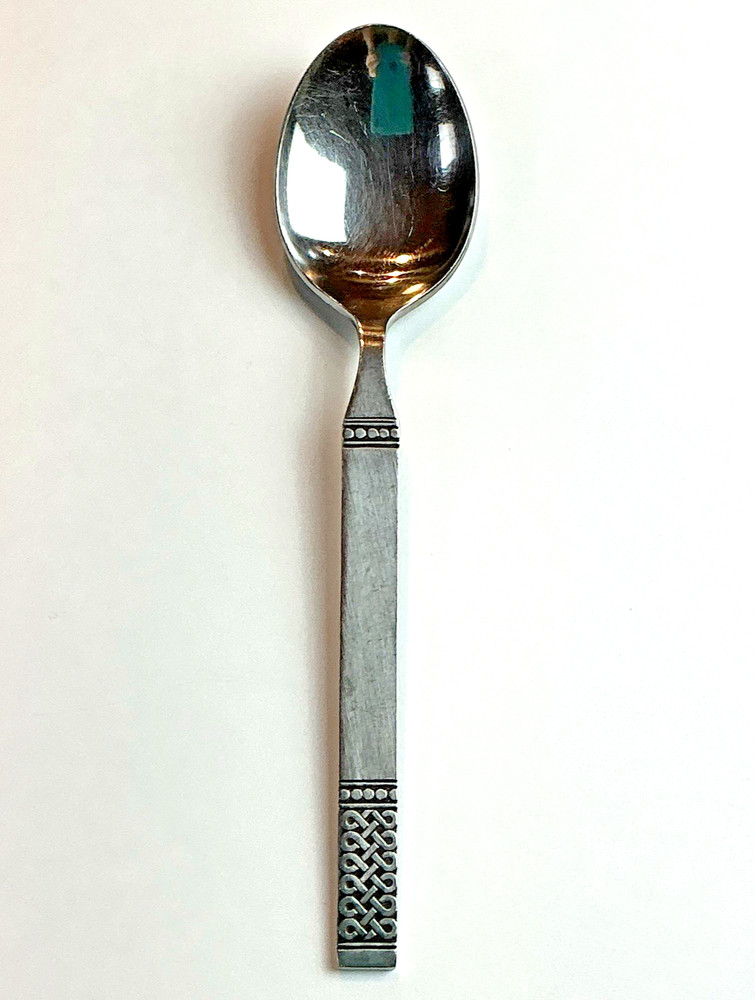 Vintage Danika Celtic Knot Serving Spoon 8 1/2” Stainless Flatware Japan