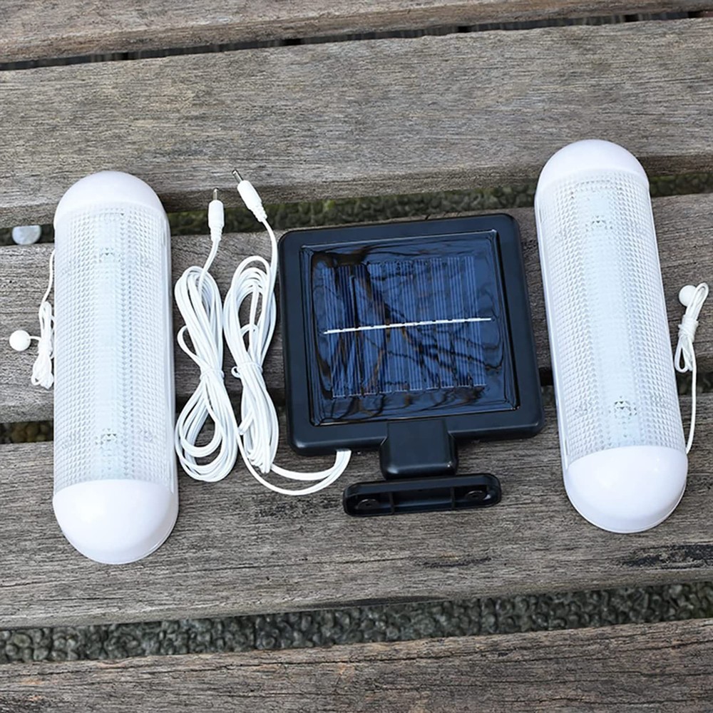 Solar Powered Shed Light Rechargeable Split with On Off Switch Indoor Solar L...