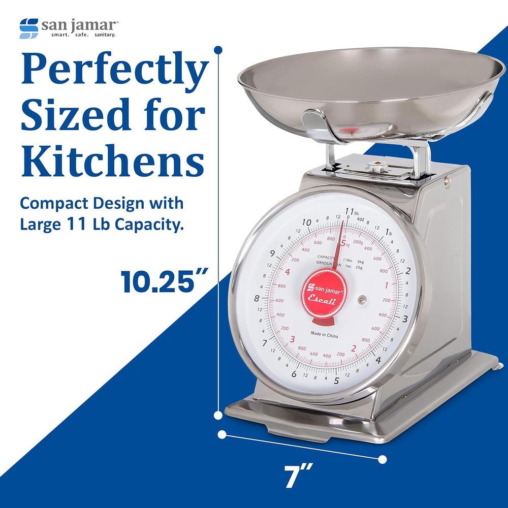 Escali Stainless Steel Mechanical Dial Scale with Bowl, Silver